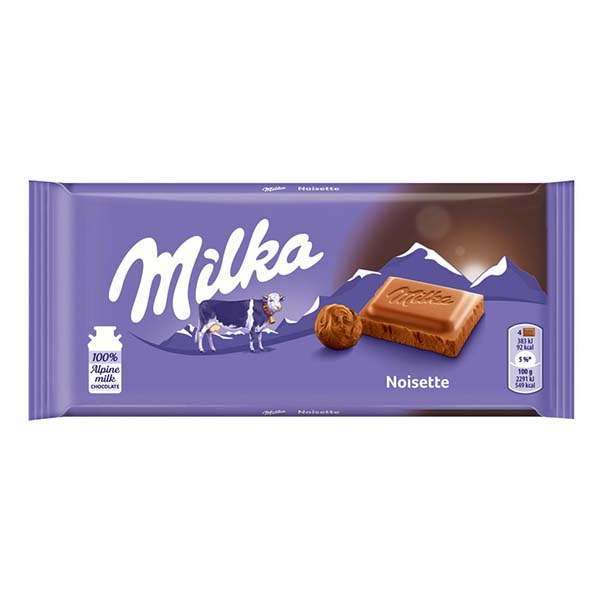 MILKA ΣΟΚΟΛΑΤΑ NOISETTE 90gr - 25 MILKA ΣΟΚΟΛΑΤΑ NOISETTE 90gr - 25