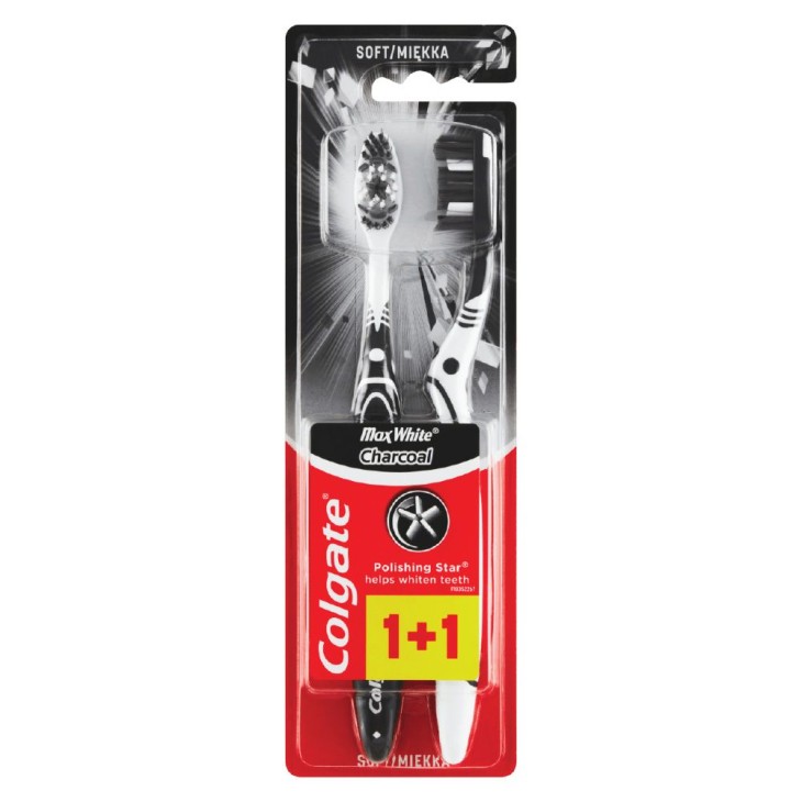 COLGATE ΟΔΟΝΤΟΒΟΥΡΤΣΑ ΔΙΠΛΗ MAX WHITE CHARCOAL SOFT