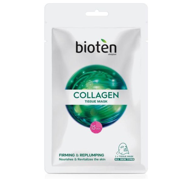 BIOTEN ΥΦΑΣΜΑΤΙΝΗ ΜΑΣΚΑ ΠΡΟΣΩΠΟΥ COLLAGEN (FIRMING&REPLUMPING)
