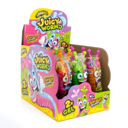 JOHNY BEE JUICY WORMS 2 ΖΑΧΑΡΩΤΑ GEL +ΠΑΙΧΝΙΔΙ DISPLAY 12ΤΕΜ