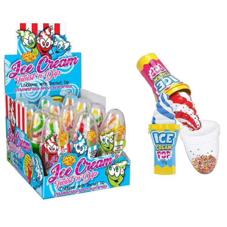 JOHNY BEE ICE CREAM POP LOLLIPOP ΠΑΓΩΤΑΚΙ DISPLAY 12ΤΕΜ