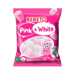 BEBETO ΖΑΧΑΡΩΤΑ 60GR MARSHMALLOW PINK&WHITE