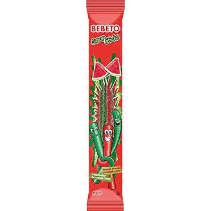 BEBETO ΖΑΧΑΡΩΤΑ 30GR SOUR STICKS WATERMELON