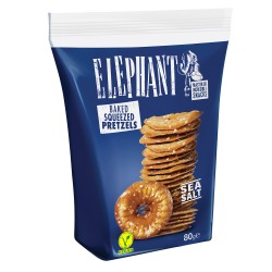 ELEPHANT BAKES SQUEEZED PRETZELS SEA SALT 80GR