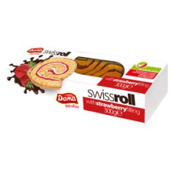 DOMA SWISS ROLL 300GR ΚΕΙΚ ΒΑΝΙΛΙΑ ΜΕ ΓΕΜΙΣΗ ΜΑΡΜΕΛΑΔΑ ΦΡΑΟΥΛΑ