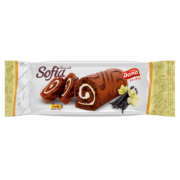 DOMA SOFIA SWISS ROLL 200GR ΚΕΙΚ ΣΟΚΟΛΑΤΑ ΜΕ ΓΕΜΙΣΗ ΒΑΝΙΛΙΑ