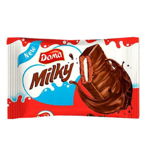 DOMA MILKY 38GR ΜΠΑΡΑ ΚΕΙΚ ΣΟΚΟΛΑΤΑΣ,ΓΕΜΙΣΗ ΒΑΝΙΛΙΑ ΜΕ ΕΠΙΚΑΛΥΨΗ ΣΟΚΟΛΑΤΑΣ