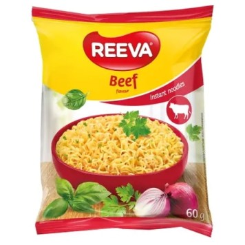 REEVA INSTANT NOODLES 60GR BEEF FLAVOUR