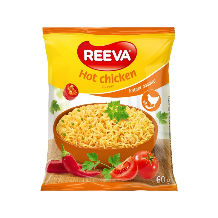 REEVA INSTANT NOODLES 60GR HOT CHICKEN FLAVOUR