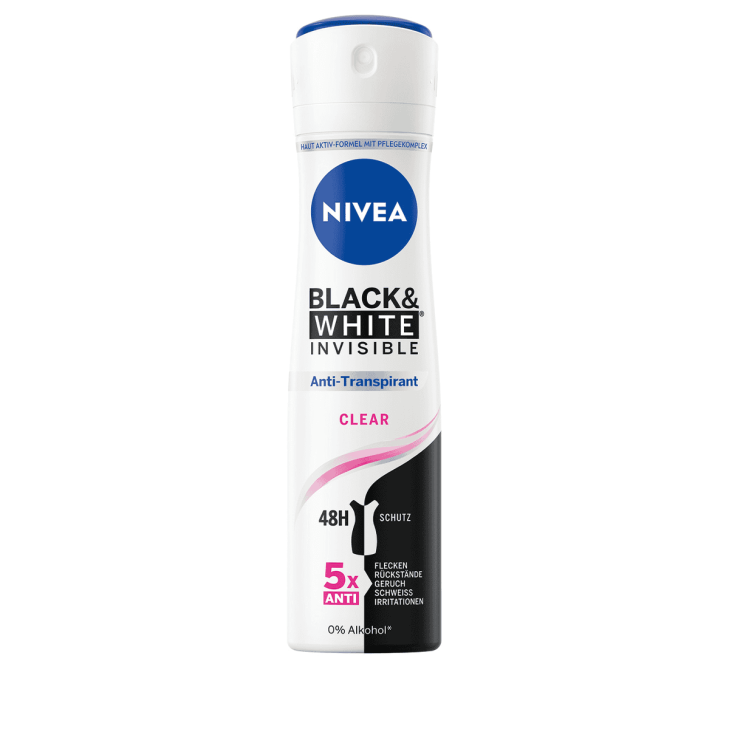 NIVEA BODY SPRAY WOMEN 150ml INVISINBE BLACK&WHITE CLEAR