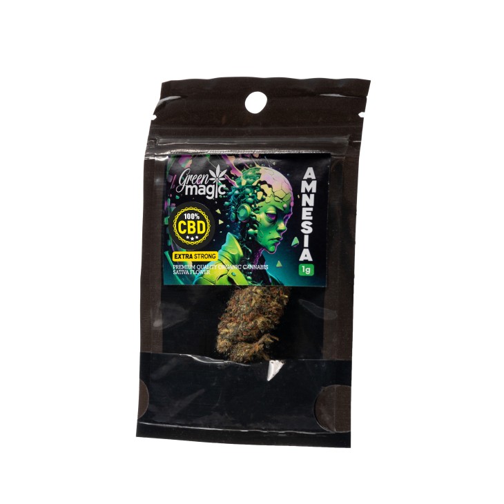 GREEN MAGIC ΠΡΟΙΟΝ ΚΑΝΑΒΗΣ ΣΕ ΣΑΚΟΥΛΑΚΙ 1G AMNESIA (100% THC)