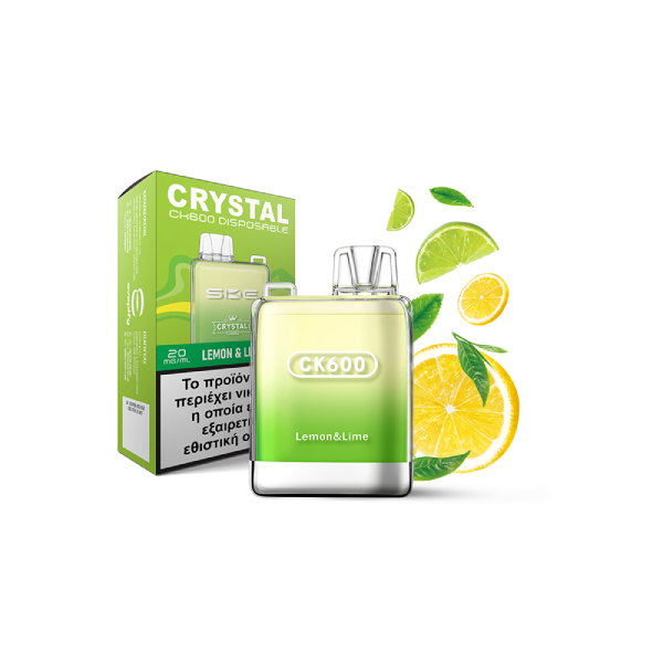 CRYSTAL ΗΛΕΚΤΡΟΝΙΚΟ ΤΣΙΓΑΡΟ 2ML (600 PUFFS) Nicotine 20mg/ml LEMON&LIME