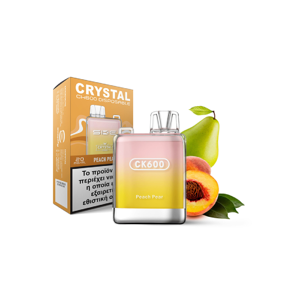 CRYSTAL ΗΛΕΚΤΡΟΝΙΚΟ ΤΣΙΓΑΡΟ 2ML (600 PUFFS) Nicotine 20mg/ml PEACH PEAR