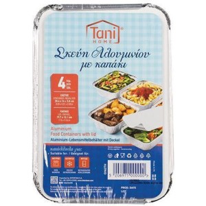 TANI HOME ΣΚΕΥΗ ΑΛΟΥΜΙΝΙΟΥ ΜΕ ΚΑΠΑΚΙ 20,4X14X2,8CM 4ΤΕΜ