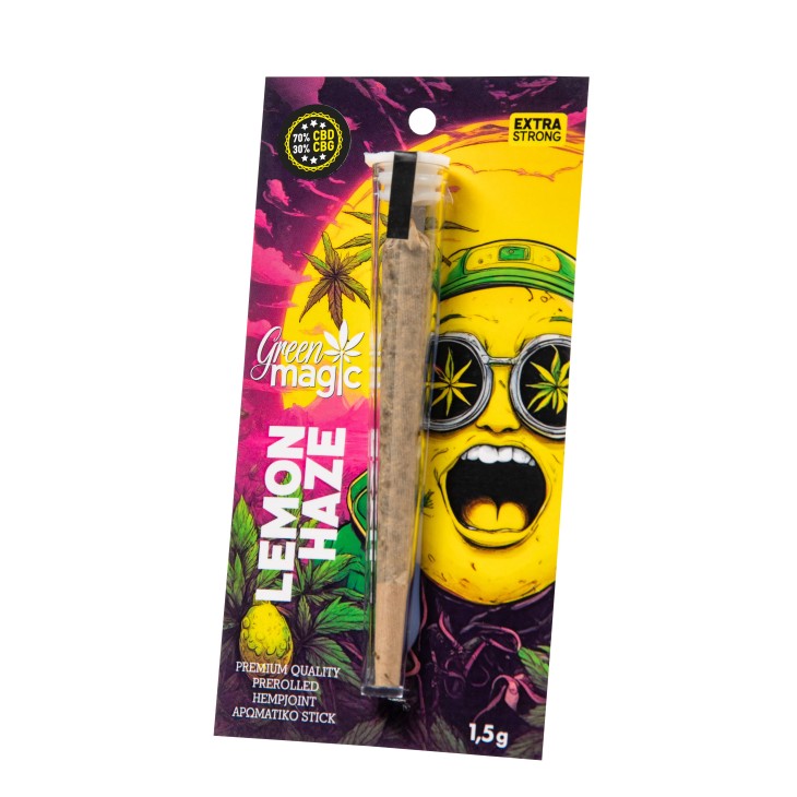 GREEN MAGIC ΠΡΟΙΟΝ ΚΑΝΑΒΗΣ ΕΤΟΙΜΟ ΤΣΙΓΑΡΟ 1,5G LEMON HAZE (100% THC)