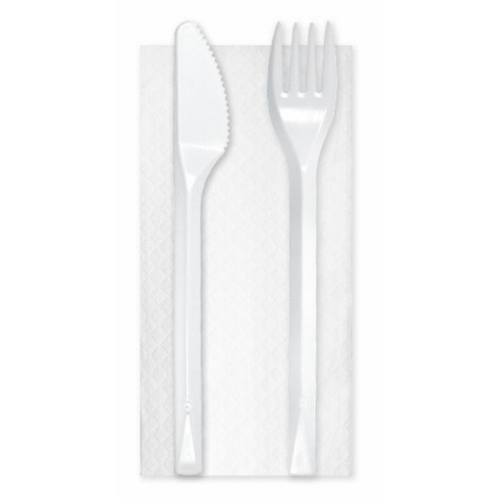 TNS ΠΛΑΣΤΙΚΟ ΣΕΤ ΜΑΧΑΙΡΙ+ΠΙΡΟΥΝΙ ΛΕΥΚΟ ΜΕ ΧΑΡΤΟΠΕΤΣΕΤΑ 1ΤΕΜ