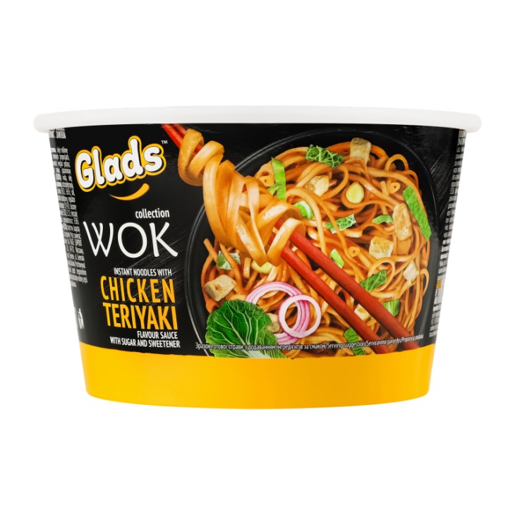 GLADS INSTANT NOODLES PREMIUM 95GR WOK CHICKEN TERIYAKI (ΣΕ ΜΠΩΛ ΣΕΡΒΙΡΙΣΜΑ