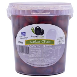 ΕΛΙΕΣ 600GR ΚΟΥΒΑΔΑΚΙ ΜΑΥΡΕΣ SAKKAS OLIVES