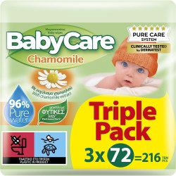 BABYCARE ΜΩΡΟΜΑΝΤΗΛΟ 72WIPES ΧΑΜΟΜΗΛΙ 3TEM (ΛΑΧΑΝΙ)