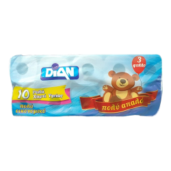 DIAN ΧΑΡΤΙ ΥΓΕΙΑΣ 3ΦΥΛΛΟ 10 ΡΟΛΑ x 95GR DIAN ΧΑΡΤΙ ΥΓΕΙΑΣ 3ΦΥΛΛΟ 10 ΡΟΛΑ x 95GR