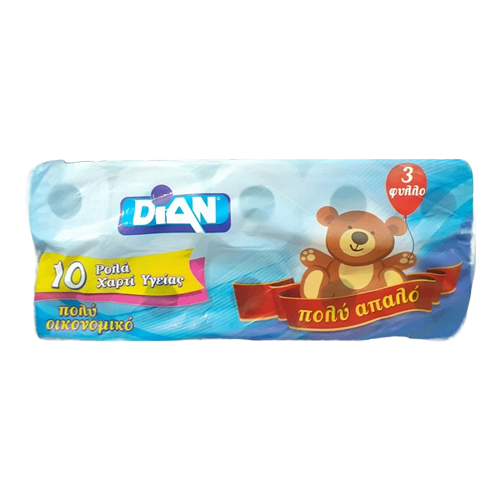 DIAN ΧΑΡΤΙ ΥΓΕΙΑΣ 3ΦΥΛΛΟ 10 ΡΟΛΑ x 95GR