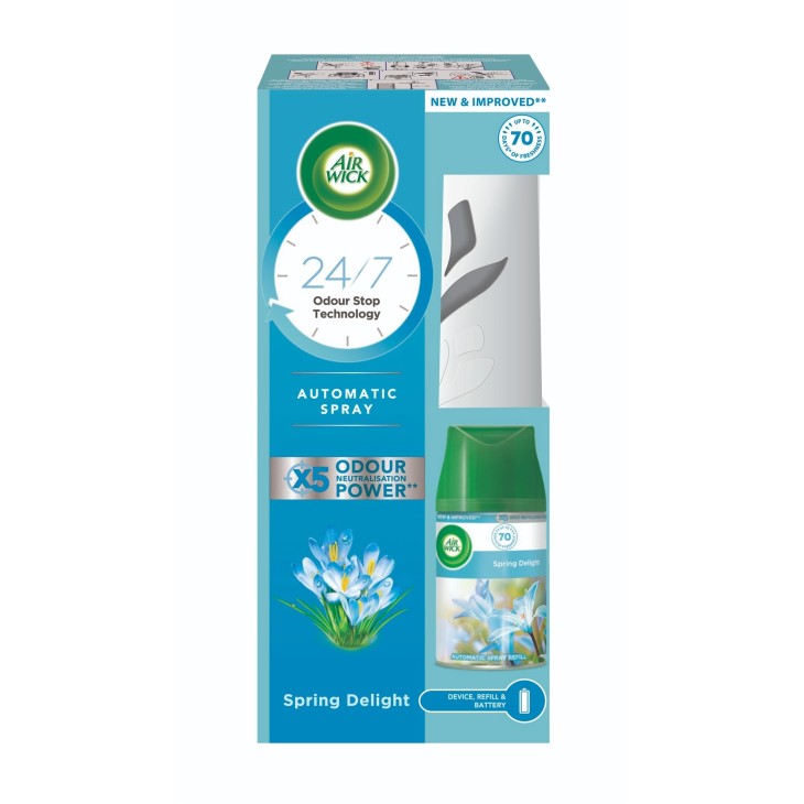 AIR WICK 250ml ΣΥΣΚΕΥΗ ΑΣΠΡΗ + SPRING DELIGHT