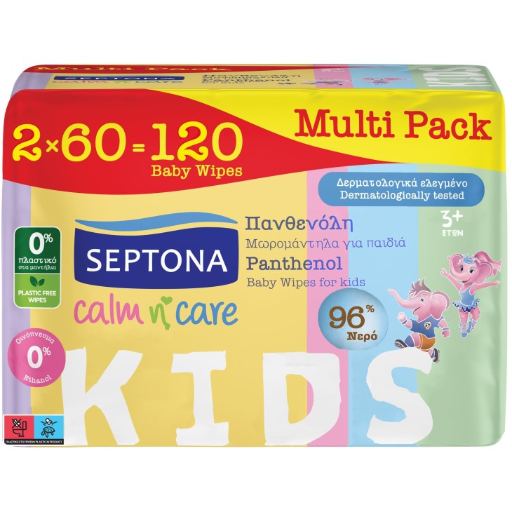 SEPTONA ΜΩΡΟΜΑΝΤΗΛΑ CALM&CARE KIDS ΜΕ ΠΑΝΘΕΝΟΛΗ 2Χ60TEM