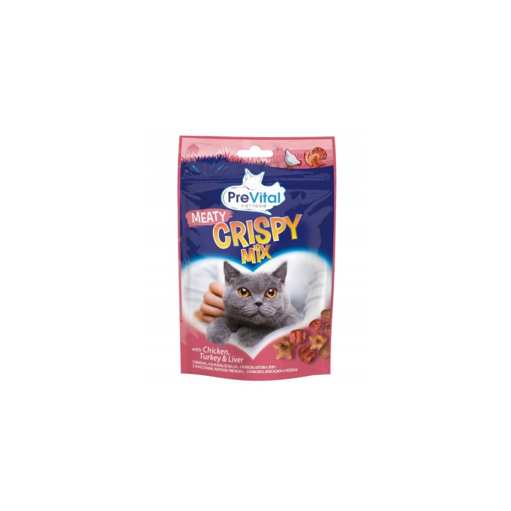 PREVITAL ΣΝΑΚ ΓΙΑ ΓΑΤΕΣ CRISPY MIX ΜΕΙΓΜΑ ΚΡΕΑΤΩΝ 60gr