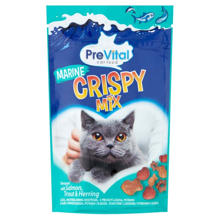 PREVITAL ΣΝΑΚ ΓΙΑ ΓΑΤΕΣ CRISPY MIX ΜΕΙΓΜΑ ΨΑΡΙΩΝ 60gr