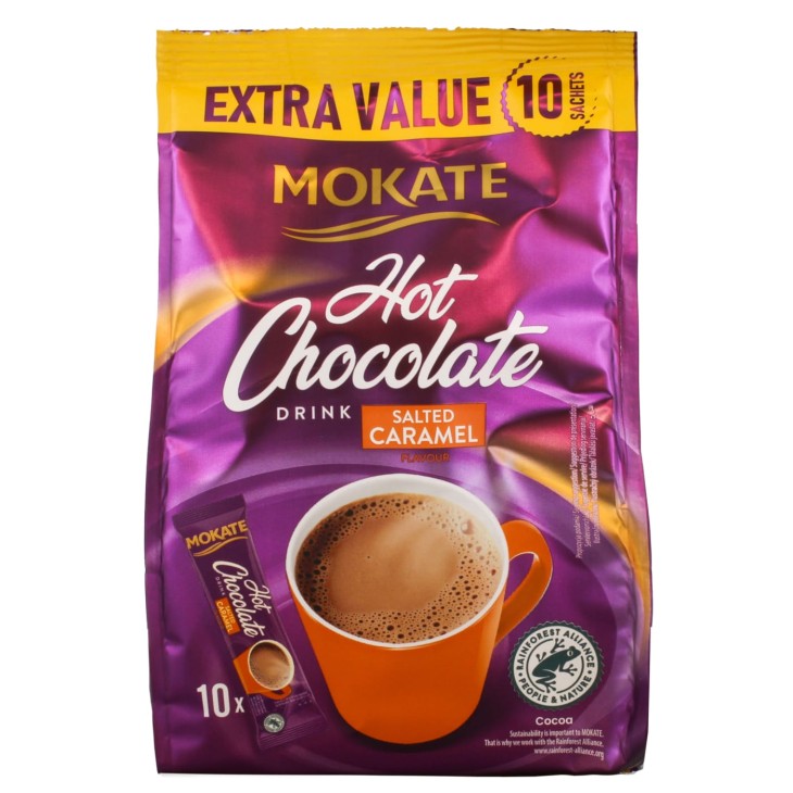MOKATE HOT CHOCOLATE DRINK SALTED CARAMEL FLAVOUR (10X18GR)