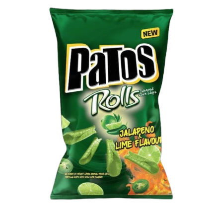 PATOS ROLLS ΣΝΑΚ ΚΑΛΑΜΠΟΚΙΟΥ ΓΕΥΣΗ ΚΑΥΤΕΡΗ ΠΙΠΕΡΙΑ JALAPENO & LIME 90GR