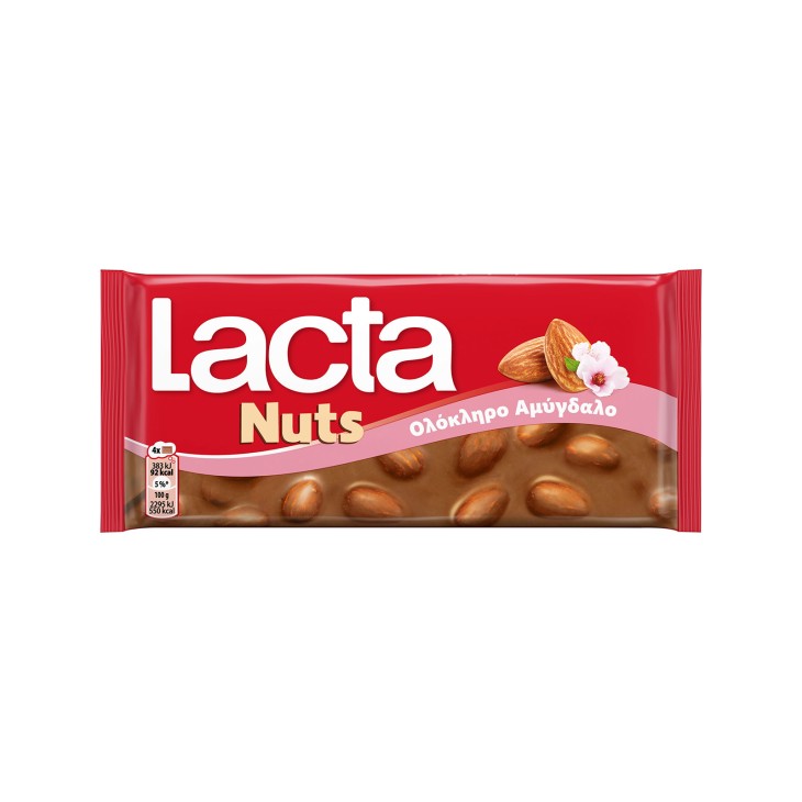 LACTA ΣΟΚΟΛΑΤΑ NUTS ΟΛΟΚΛΗΡΟ ΑΜΥΓΔΑΛΟ 100gr
