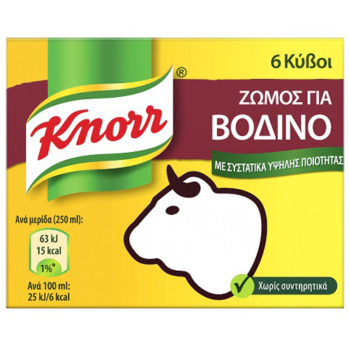 KNORR 60GR ΖΩΜΟΣ ΒΟΔΙΝΟΥ 6 ΚΥΒΟΙ
