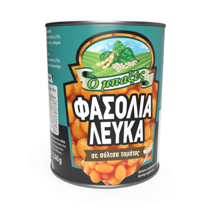 Ο ΜΠΑΞΕΣ ΦΑΣΟΛΙΑ ΛΕΥΚΑ ΣΕ ΚΟΚΚΙΝΗ ΣΑΛΤΣΑ 400gr (ΤΥΠΟΥ ΑΓΓΛΙΚΑ)