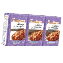 ΤΟ ΕΚΛΕΚΤΟ ΑΛΕΥΡΙ ΓΙΑ ΤΣΟΥΡΕΚΙ ΟΙΚΟΓΕΝΕΙΑΚΗ ΣΥΣΚΕΥΑΣΙΑ 3Χ1000gr