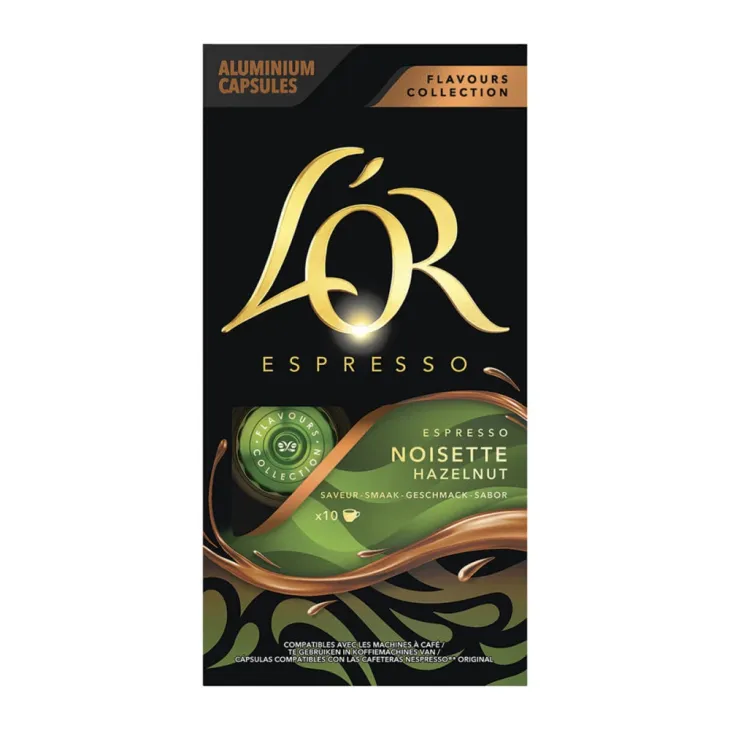 LOR 10 ΚΑΨΟΥΛΕΣ ΚΑΦΕ 52GR NOISETTE HALZENUT ESPRESSO