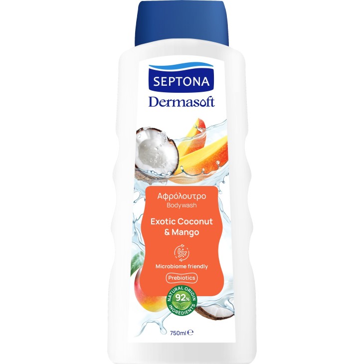 SEPTONA DERMASOFT ΑΦΡΟΛΟΥΤΡΟ 750ml EXOTIC COCNUT & MANGO