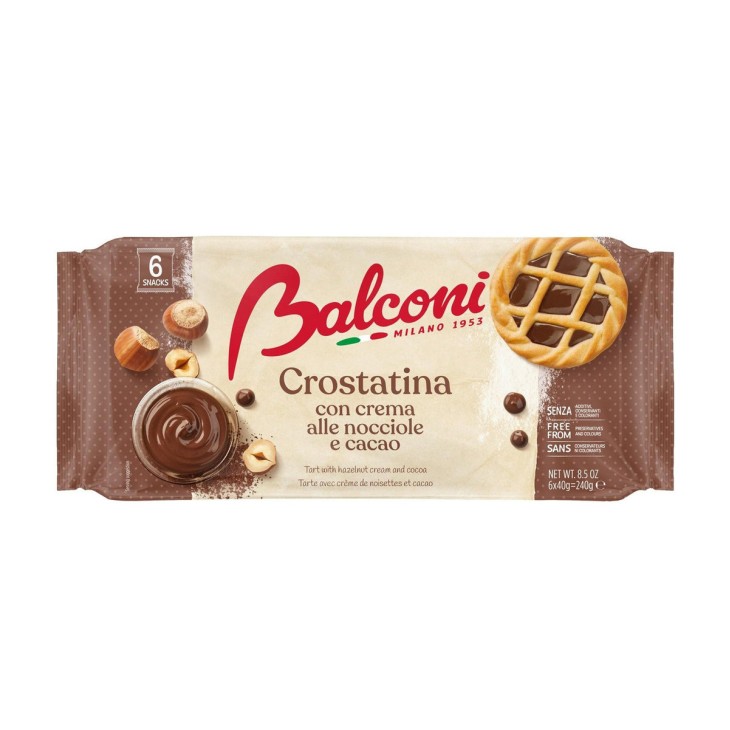 BALCONI ΤΑΡΤΑ ΜΕ ΚΡΕΜΑ ΚΑΚΑΟ 6ΤΕΜ 240g