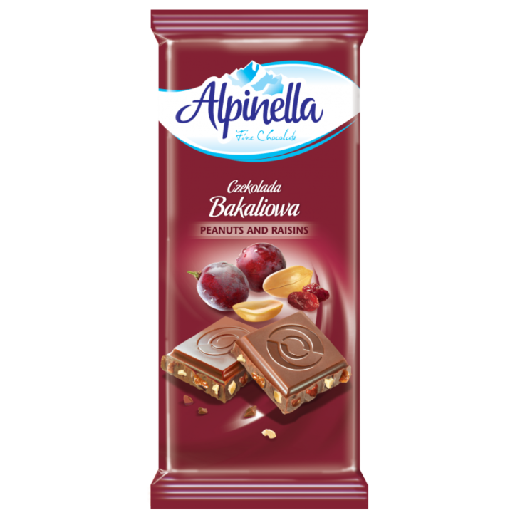 ALPINELLA ΣΟΚΟΛΑΤΑ 90gr ΓΑΛΑΚΤΟΣ ΜΕ ΦΥΣΤΙΚΙ ΚΑΙ ΣΤΑΦΙΔΑ