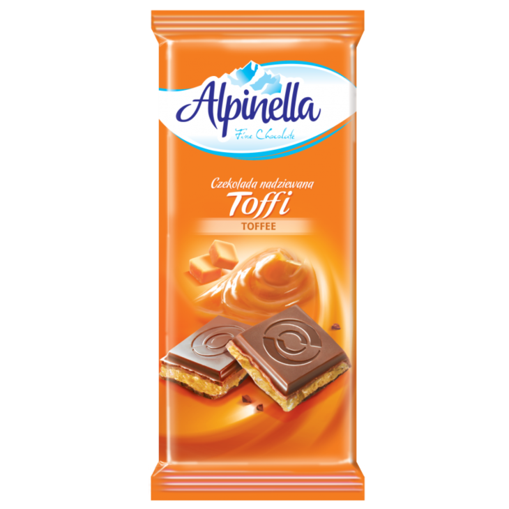 ALPINELLA ΣΟΚΟΛΑΤΑ 100gr ΓΑΛΑΚΤΟΣ ΜΕ ΓΕΜΙΣΗ ΚΡΕΜΑ ΚΑΡΑΜΕΛΑΣ