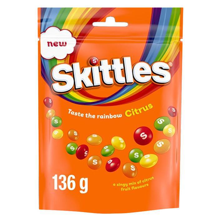 SKITTLES 136GR CITRUS (ΠΟΡΤΟΚΑΛΙ) X15τεμ