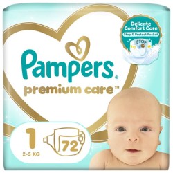 PAMPERS PREMIUM NEW BORN JUMBO 72T