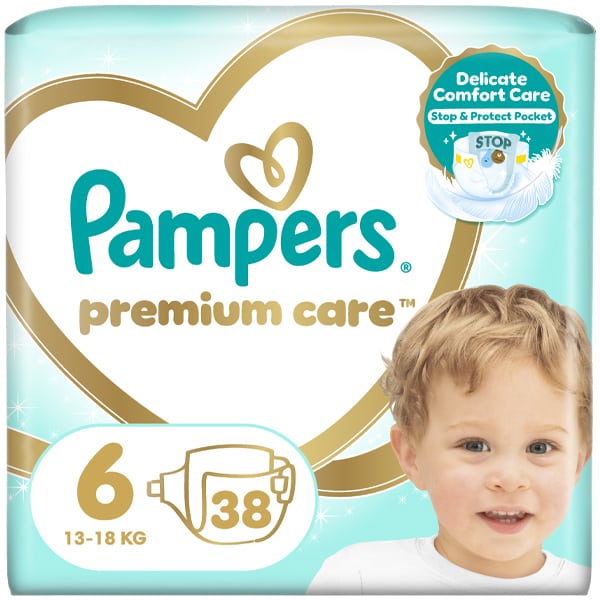 PAMPERS PREMIUM CARE ΜΕΓ N.6 JUMBO 38T