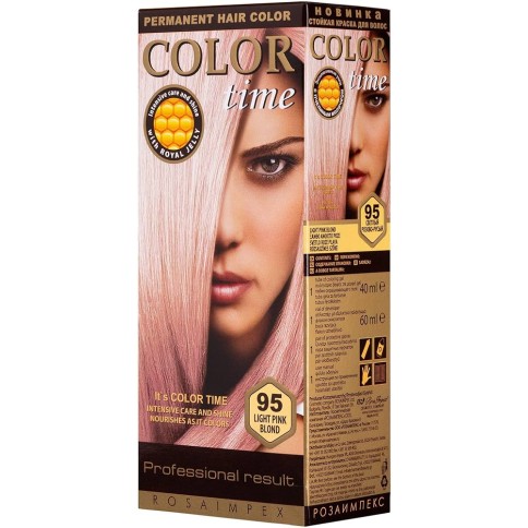 COLOR TIME ΣΕΤ ΒΑΦΗ ΜΑΛΛΙΩΝ Ν.95 ΞΑΝΘΟ ΑΝΟΙΧΤΟ ΡΟΖΕ 115ml