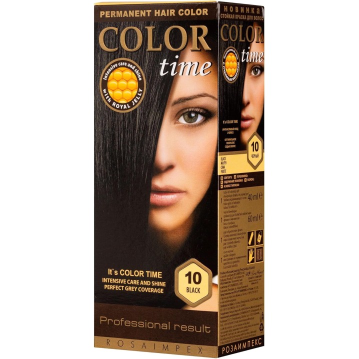 COLOR TIME ΣΕΤ ΒΑΦΗ ΜΑΛΛΙΩΝ Ν.10 ΜΑΥΡΟ 115ml