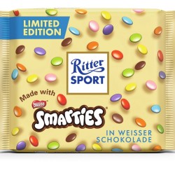 RITTER SPORT ΣΟΚΟΛΑΤΑ ΛΕΥΚΗ 100GR ΜΕ SMARTIES RITTER SPORT ΣΟΚΟΛΑΤΑ ΛΕΥΚΗ 100GR ΜΕ SMARTIES