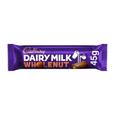 CADBURY DAIRY MILK 45GR ΜΠΑΡΑ ΣΟΚΟΛΑΤΑΣ WHOLE NUT CADBURY DAIRY MILK 45GR ΜΠΑΡΑ ΣΟΚΟΛΑΤΑΣ WHOLE NUT