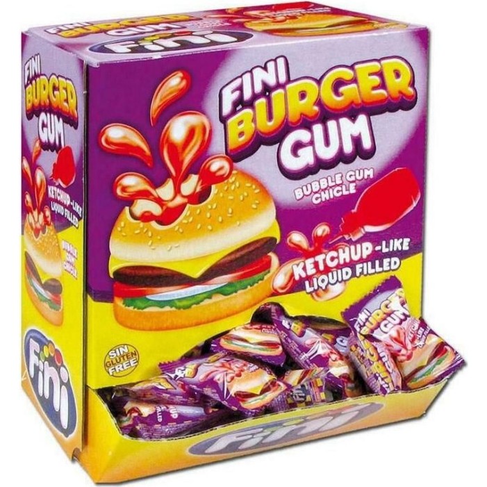 FINI ΤΣΙΧΛΕΣ 200ΤΕΜ BURGER GUM KETCHUP LIQUID FINI ΤΣΙΧΛΕΣ 200ΤΕΜ BURGER GUM KETCHUP LIQUID
