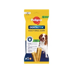 PEDIGREE DENTASTIX 128gr ΓΙΑ ΜΕΣΑΙΑ ΣΚΥΛΙΑ (10-25kg) 5ΤΕΜ