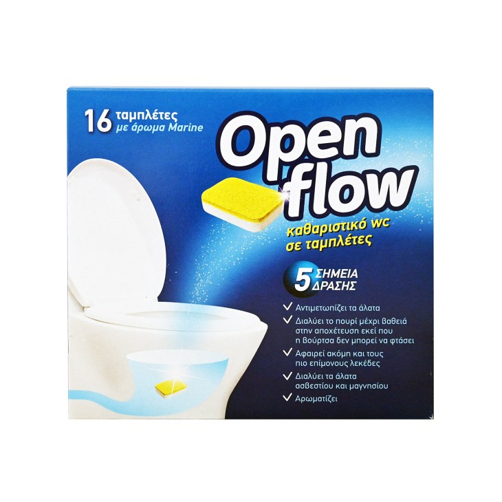 ΠΛΥΝΤΗΡΕΞ OPEN FLOW 16 ΤΑΜΠΛΕΤΕΣ 5 ΣΗΜΕΙΑ ΔΡΑΣΕΙΣ ΜΕ ΑΡΩΜΑ MARINE